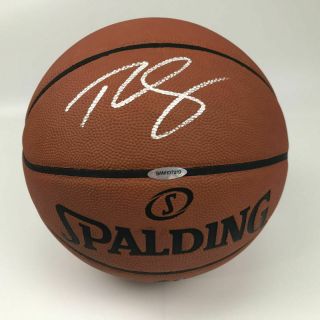 Autographed/Signed BEN SIMMONS 76ers Spalding Basketball Upper Deck UDA Auto 2