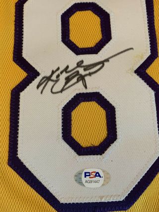 Kobe Bryant Signed Autographed Jersey Yellow/Home 8 (WITH 2020 PSA/DNA LETTER) 2