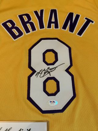 Kobe Bryant Signed Autographed Jersey Yellow/Home 8 (WITH 2020 PSA/DNA LETTER) 3