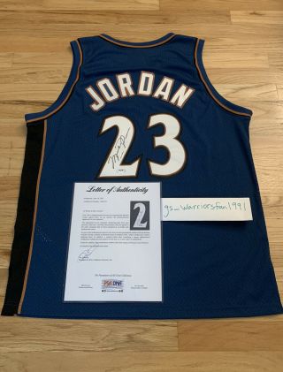 Michael Jordan - Upper Deck (uda) & Psa/dna Autographed Signed Wizards Jersey