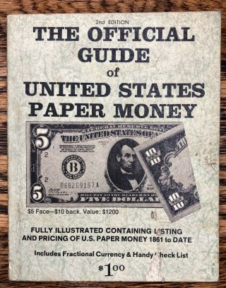 1968 2nd Edition The Official Guide Of United States Paper Money Vtg
