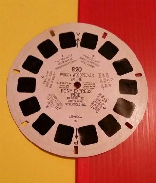 Vintage " 1951 View - Master Reel - Woody Woodpecker In The Pony Express Ride "