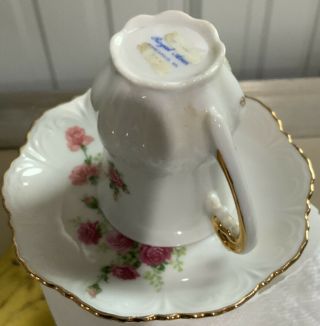 Vintage Royal Ann Fine China Tea Cup Plate Saucer Set Gold Rose USA Gift 2