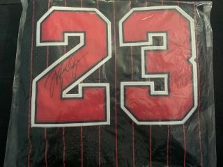 Michael Jordan Signed / Autographed Black Red Pinstriped Jersey