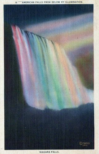 Niagara Falls By Illumination York Posted Linen Vintage Postcard
