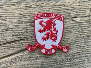 Vintage 1876 Middlesbrough Football Club Embroidered Patch Badge Sew Or Iron On