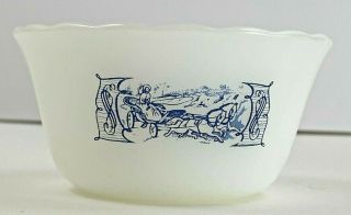Vintage Currier & Ives Marcrest Milk Glass Custard Cup Ramekin Sleigh Ride