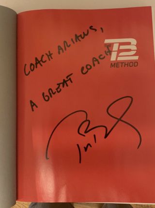 Autographed Tom Brady Tb12 Method Book Hand Signed For Coach Arians Limited