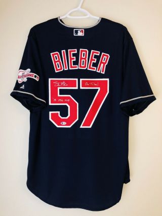 Shane Bieber Signed Cleveland Indians Autographed Authentic Mlb Jersey (bas)