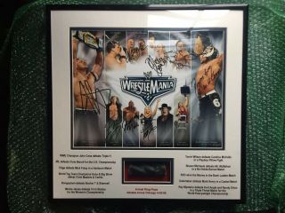 Wwe Wrestlemania 22 Winners Plaque Signed Autographed Wcoa Xxiv 36 Hbk Edge Cena