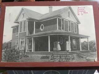Vintage Postcard,  Mccook General Hospital,  D.  J.  Reid,  M.  D.  Mccook Nebraska.  1914