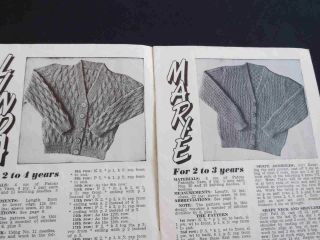 Vintage Knitting Book - Childrens Cardigans 1 - 5 Years - Paragon 26 - 1950s 3