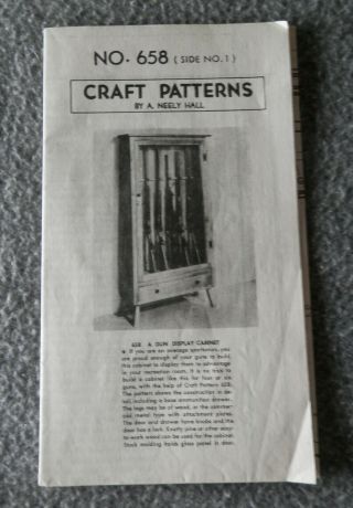 Craft Pattern No.  658 Gun Display Cabinet By A.  Neely Hall,  Vintage Vgc