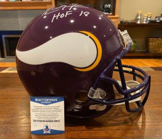 Randy Moss Signed Minnesota Vikings Authentic Proline Helmet Hof 18 Beckett 2