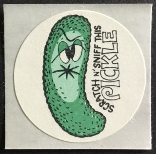 Vintage Matte Scratch & Sniff Stickers - Toys For America - Pickle