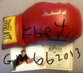 Muhammad Ali Vintage Autographed Boxing Glove And Sop Cert,  Photo