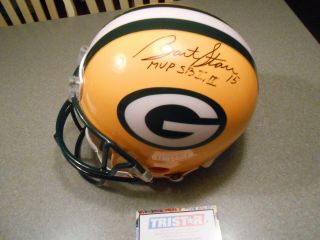 Bart Starr/desmond Howard Signed Green Bay Packers Authentic Helmet/tristar
