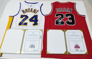 Ltd Chicago Bulls No.  23 & Los Angeles Lakers No.  24 Autographed 2 Jersey,