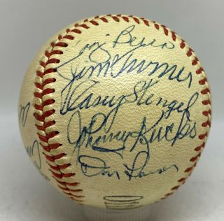 1957 Yankees Team 11x Signed Baseball Stengel Berra Ford Slaughter Hof Jsa Loa