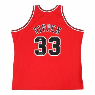Scottie Pippen Auto Mitchell Ness Chicago Bulls 1997 - 98 Authentic Red Jersey Jsa