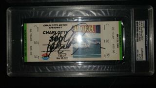 1992 Dale Earnhardt Sr.  Signed Charlotte 300 Ticket Psa/dna