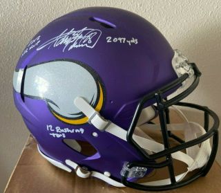 Adrian Peterson Signed Minnesota Vikings Authentic Speed Helmet " 2012 Mvp ",  2