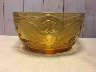 Vintage Eagle Amber Glass Bowl.