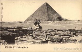 Egypt Cairo The Sphinx And Pyramids Postcard Vintage Post Card