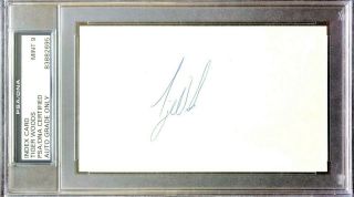 Tiger Woods Signed 3 X 5 Index Card - Authenticated & Slabbed By Psa - 9