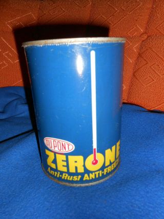 Dupont Zerone Anti Freeze Tin Can Vintage Quart