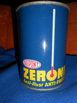 Dupont Zerone Anti Freeze tin Can vintage Quart 2