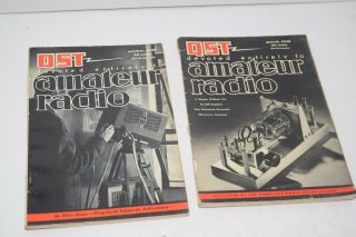 Set Of 2 Vintage Oct 1940 & March 1946 Qst Amateur Radio Magazines