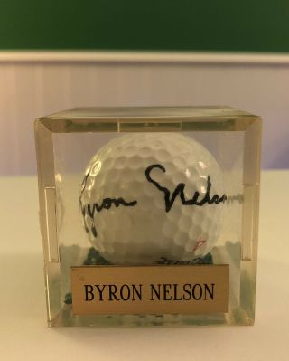 Byron Nelson Autographed Signed Golf Ball With Display Case