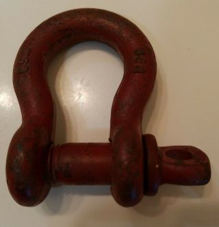 Vintage Red 1/2 " Steel Screw Pin Anchor Shackle,  2 Ton Wll