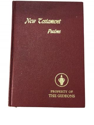Vintage Red Cover Testament Psalms Property Of The Gideons