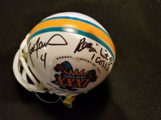 Brett Favre Reggie White Green Bay Packers Autographed Sb 31 Mini Helmet