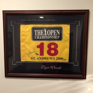 Tiger Woods 2000 British Open Pin Flag Signed (100 Of 500)
