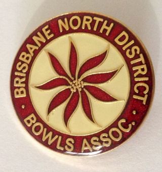Brisbane North Bowling Association Club Pin Badge Vintage Lawn Bowls (l36)