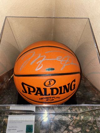 Michael Jordan Upper Deck Authenticated Autographed Basketball With Case