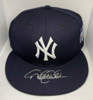 Derek Jeter Signed Ny Yankees Hat Cap W/ 2000 World Series Patch Steiner