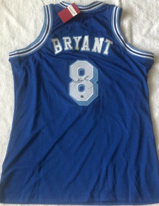 Kobe Bryant Signed Auto Los Angeles Lakers Blue Retro Nba Mn Jersey With