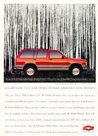 1993 Chevrolet S - 10 Blazer - Birch - Classic Vintage Advertisement Ad D07