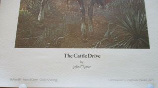 THE CATTLE DRIVE PRINT BY JOHN CLYMER COMMISSIONED BY WINCHESTER WESTERN 1971 3