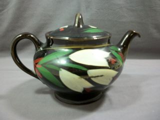 Vintage Tea Pot Royal Canadian Art Pottery Hamilton Canada,  Royal Dripless Brown 2