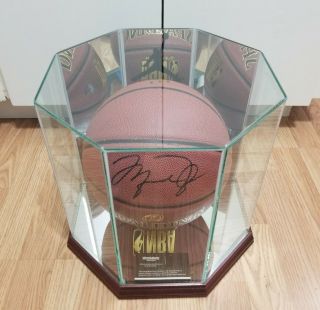 Michael Jordan Signed Basketball W/ Autographed In Air Jordan Case Authentic