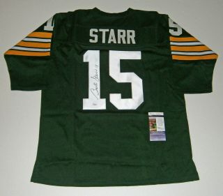 Packers Bart Starr Signed Custom Green 15 Jersey Jsa Auto Autographed