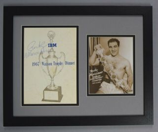Rocky Marciano Signed Auto Autograph Ibm 1967 Dinner Photo Display Psa/dna