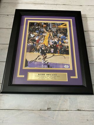 Kobe Bryant Signed Autographed Framed 8x10 Photo La Lakers 8 “5x”