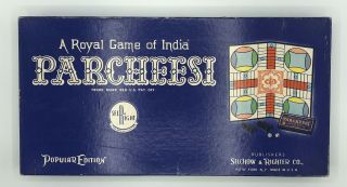 Vintage 1959 Parcheesi Popular Edition 110 Board Game Selchow & Righter Co.