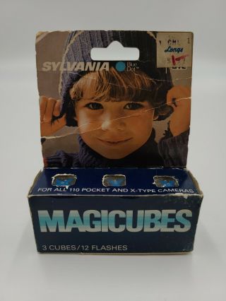 Vtg Sylvania Blue Dot Magicubes Camera Flash Cubes 3 - Pack 12 Flashes Nostalgia